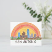 Skyline van San Antonio Texas Briefkaart (Staand voorkant)