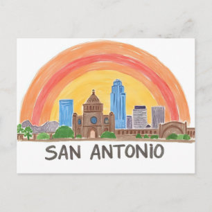 Skyline van San Antonio Texas Briefkaart