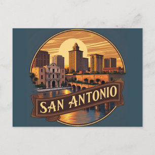 Skyline van San Antonio Texas Briefkaart