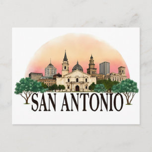 Skyline van San Antonio Texas Briefkaart