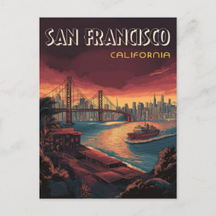 Skyline van San Francisco met Golden Gate Bridge Briefkaart