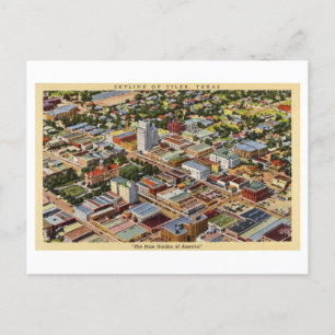 Skyline vintage de Tyler, Texas, Carte postale