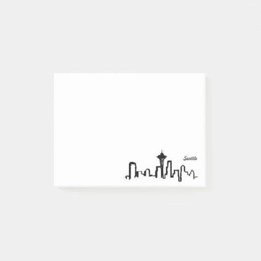 skyline voor seattle in zwarte inkt post-it® notes (Voorkant)