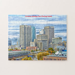 Skyline Winnipeg Canada. Jigzaag Puzzle Legpuzzel