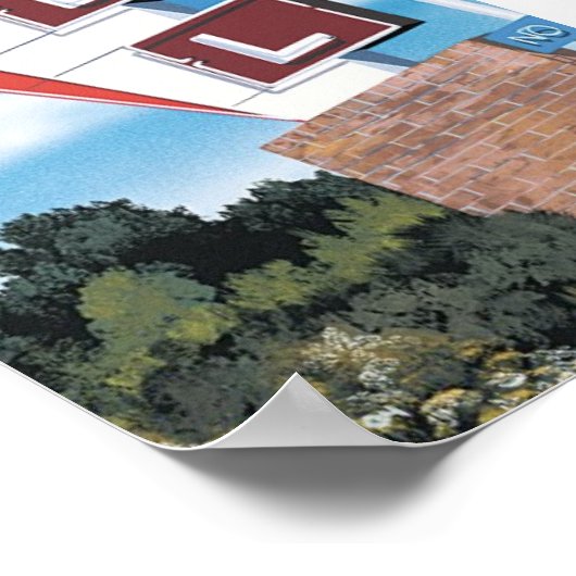 Skyliner Motel op Route 66 Retro Poster (Hoek)