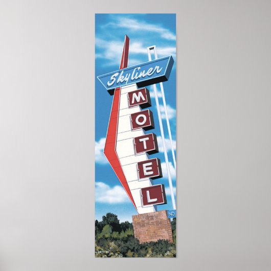 Skyliner Motel op Route 66 Retro Poster (Voorkant)