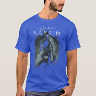 Skyrim Dragonborn in Silhouette Videospelankop re T-shirt
