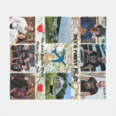 'Sky's Finest Pilot' Fotocollage, Vliegtuig & Kaar Fleece Deken (Voorkant (Horizontaal))