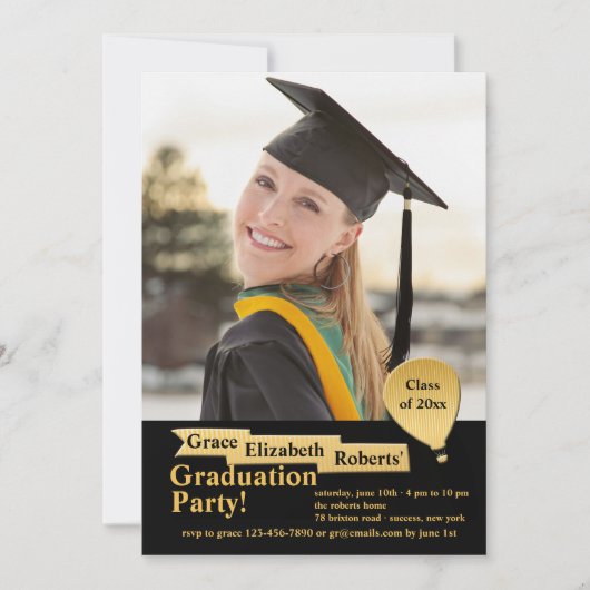 Sky's The Limit Photo Graduation Invitation (Devant)