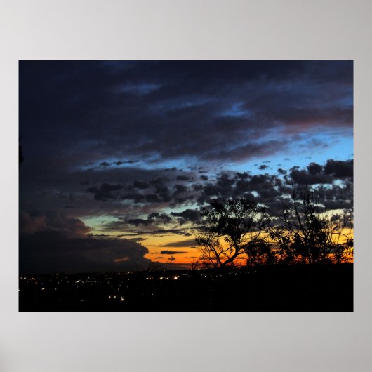 Skyscapes: Dusk Sunset Silhouette Poster (Voorkant)