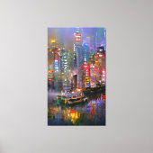 Skyscraper - Abstract schilderen van kleurige kleu Canvas Afdruk (Voorkant)