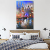 Skyscraper - Abstract schilderen van kleurige kleu Canvas Afdruk (Insitu (Slaapkamer))