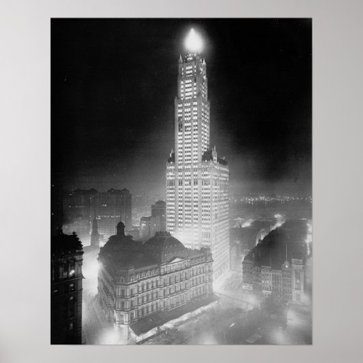 Skyscraper bij Night, 1920.  foto Poster (Voorkant)