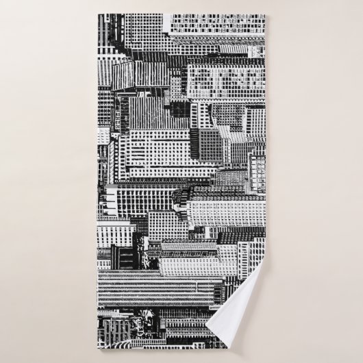 Skyscraper City Texture Isométrique sans fil (Serviette de bain)