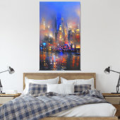 Skyscraper - Colorful Abstract Painting Canvas Pri (Insitu (Slaapkamer))