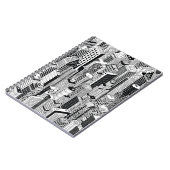 Skyscraper stad illustratie, isometrische naadloze notitieboek (Linkerzijde)