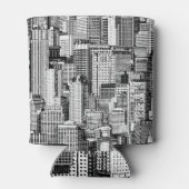 Skyscraper stad isometrische naadloze textuur blikjeskoeler (Achterkant)