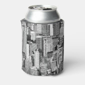 Skyscraper stad isometrische naadloze textuur blikjeskoeler (Blikje Achterkant)