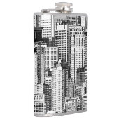 Skyscraper stad isometrische naadloze textuur heupfles (Rechts)