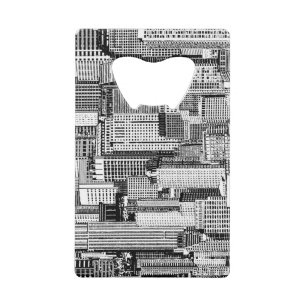 Skyscraper stad isometrische naadloze textuur kredietkaart flessenopener
