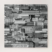 Skyscraper stad isometrische naadloze textuur legpuzzel (Horizontaal)