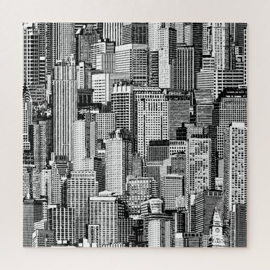 Skyscraper stad isometrische naadloze textuur legpuzzel (Verticaal)