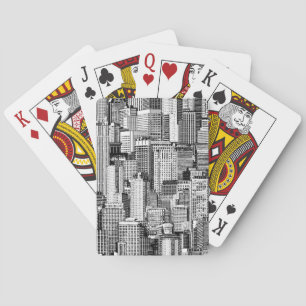 Skyscraper stad isometrische naadloze textuur pokerkaarten