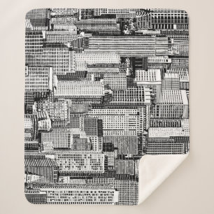 Skyscraper stad isometrische naadloze textuur sherpa deken