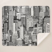 Skyscraper stad isometrische naadloze textuur sherpa deken (Voorkant (horizontaal))