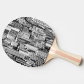 Skyscraper stad isometrische naadloze textuur tafeltennisbatje (Zijkant)