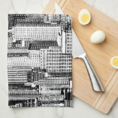 Skyscraper stad isometrische naadloze textuur theedoek (Quarter Fold)