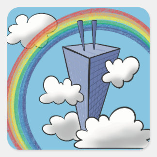 Skyscraper Vierkante Sticker