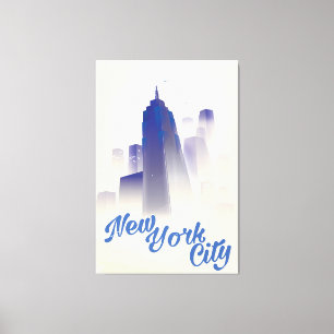 Skyscrapers van het vintage-poster van New york Canvas Afdruk