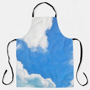 Skysky, schilderen, scène, lente, blauw, kunst, pr schort