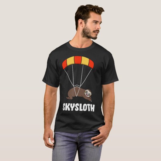 Skysloth Parachuting Skydiving Sloth T-shirt (Voorkant volledig)