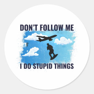 Skysurfing Skydiving Extreme Sport Skydive Ronde Sticker