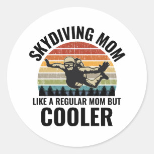 Skysurfing Skydiving Skydiver mama Ronde Sticker