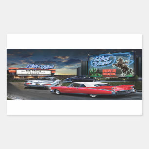 Skyview drive in rechthoekige sticker