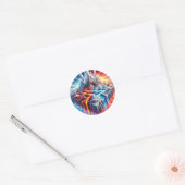 Skyward Clash: het eiland van vuur en ijs Ronde Sticker (Envelop)
