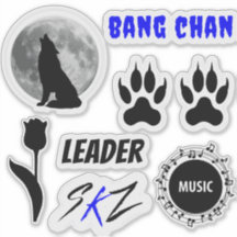 SKZ Bang Chan sticker sheet (zwart x blauw) Versie