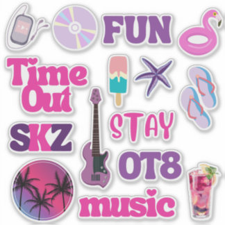 SKZ Time-out (Paarse Ver) op maat gesneden vinylst Sticker