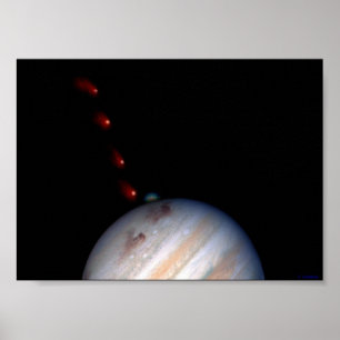 SL9 die invloed heeft op Jupiter Poster