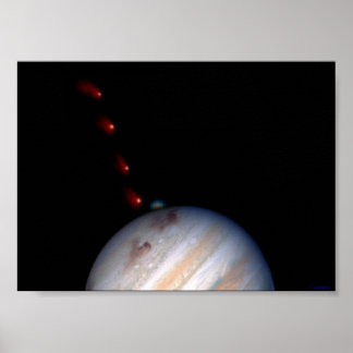 SL9 die invloed heeft op Jupiter Poster