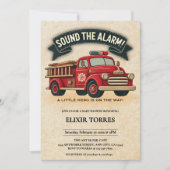 Sla alarm! Baby shower voor brandweerwagens Kaart (Voorkant)