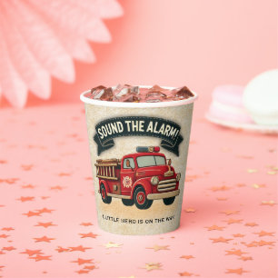 Sla alarm! Baby shower voor brandweerwagens Papieren Bekers
