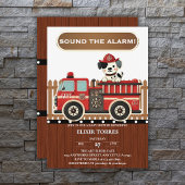 Sla alarm! Modern Firetruck Baby shower Kaart