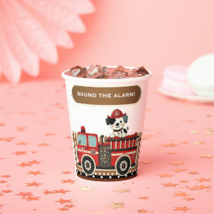 Sla alarm! Modern Firetruck Baby shower Papieren Bekers