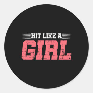 Sla Als Een Meisje Boksen Meisje Cadeau Mma Kickbo Ronde Sticker