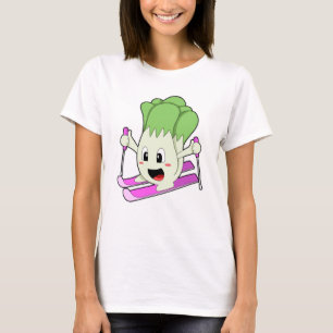 Sla als skier met skie t-shirt