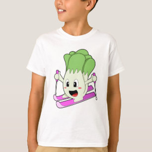 Sla als skier met skie t-shirt